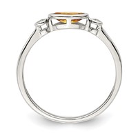 Sterling Silver Rhodium-plated Polished Citrine and White Topaz Ring view 2