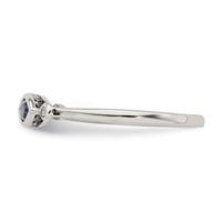 Sterling Silver Rhod-pltd Polished Created Sapphire White Topaz Ring view 4