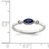 Sterling Silver Rhod-pltd Polished Created Sapphire White Topaz Ring view 3