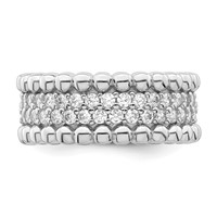 Sterling Silver Rhodium Plated CZ Ring view 4