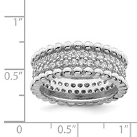 Sterling Silver Rhodium Plated CZ Ring view 3