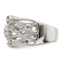 Sterling Silver Fancy CZ Ring view 4