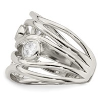 Sterling Silver Fancy CZ Ring view 4