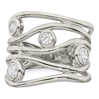 Sterling Silver Fancy CZ Ring view 5