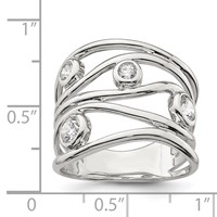 Sterling Silver Fancy CZ Ring view 3