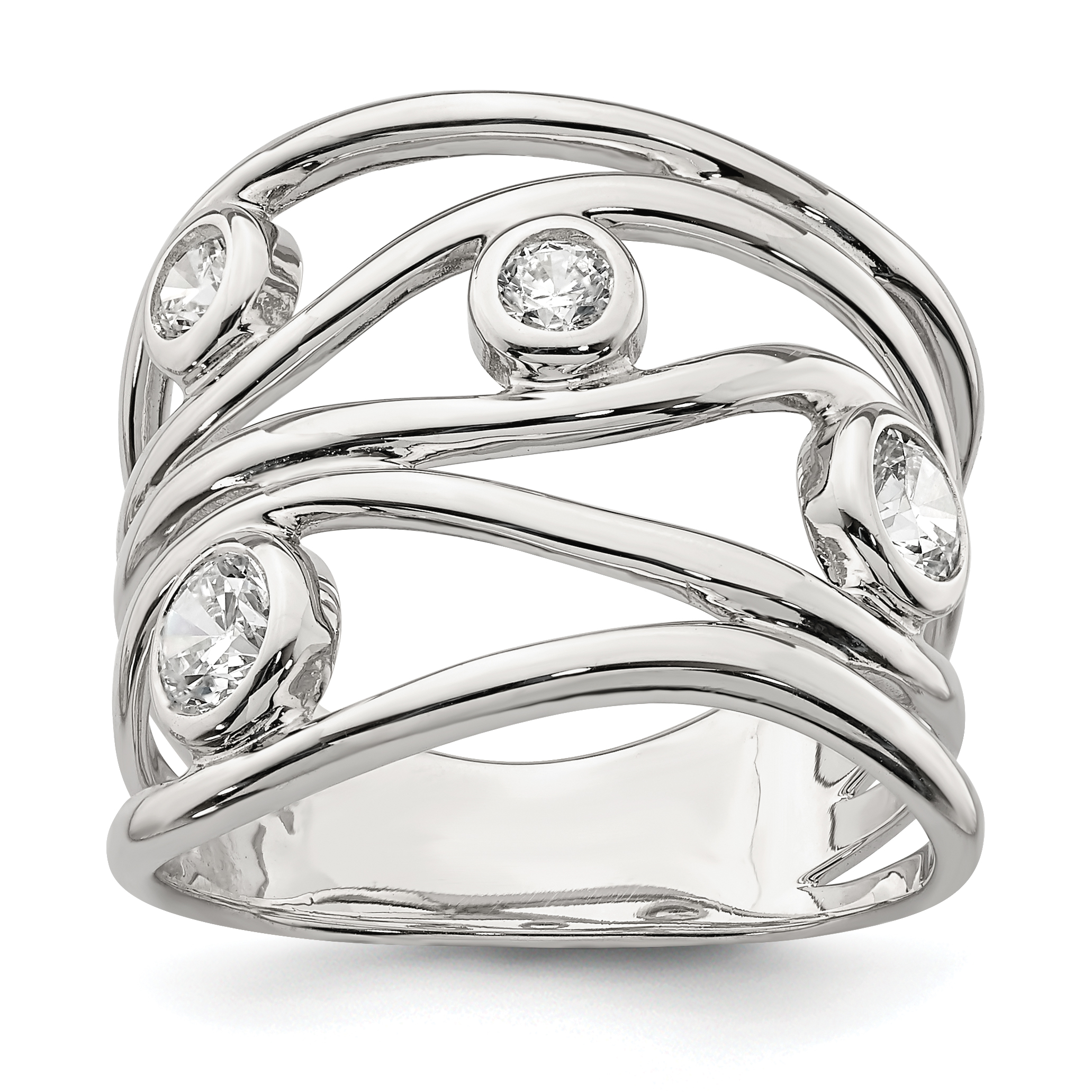 Sterling Silver Fancy CZ Ring (QR7106-6)