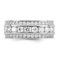 Sterling Silver Rhodium-plated CZ 3-row Eternity Ring view 4