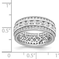 Sterling Silver Rhodium-plated CZ 3-row Eternity Ring view 3