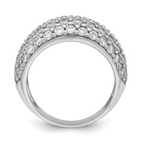 Sterling Silver Rhodium Plated CZ Ring view 2