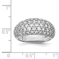 Sterling Silver Rhodium Plated CZ Ring view 3