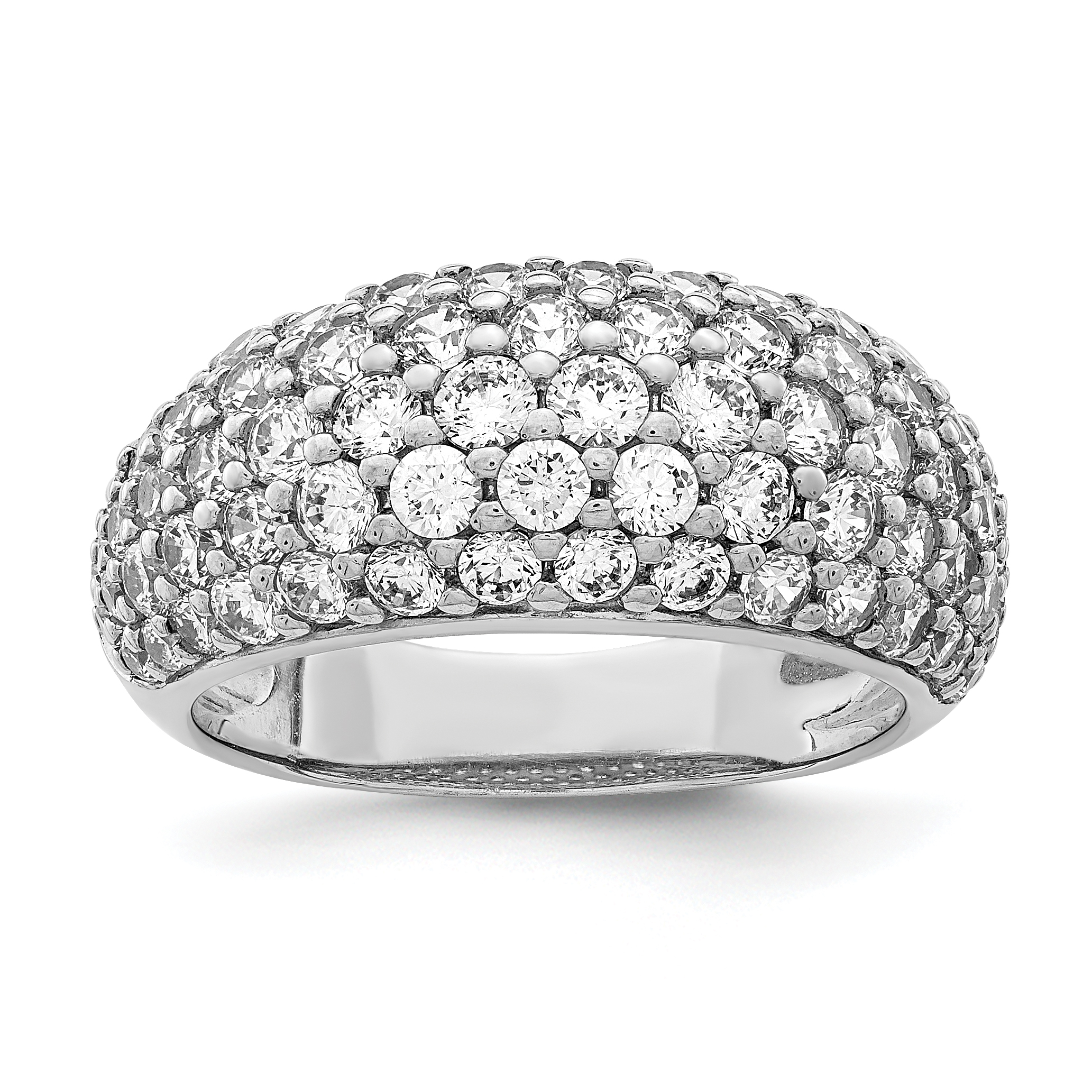 Sterling Silver Rhodium Plated CZ Ring QR7111 | eBay