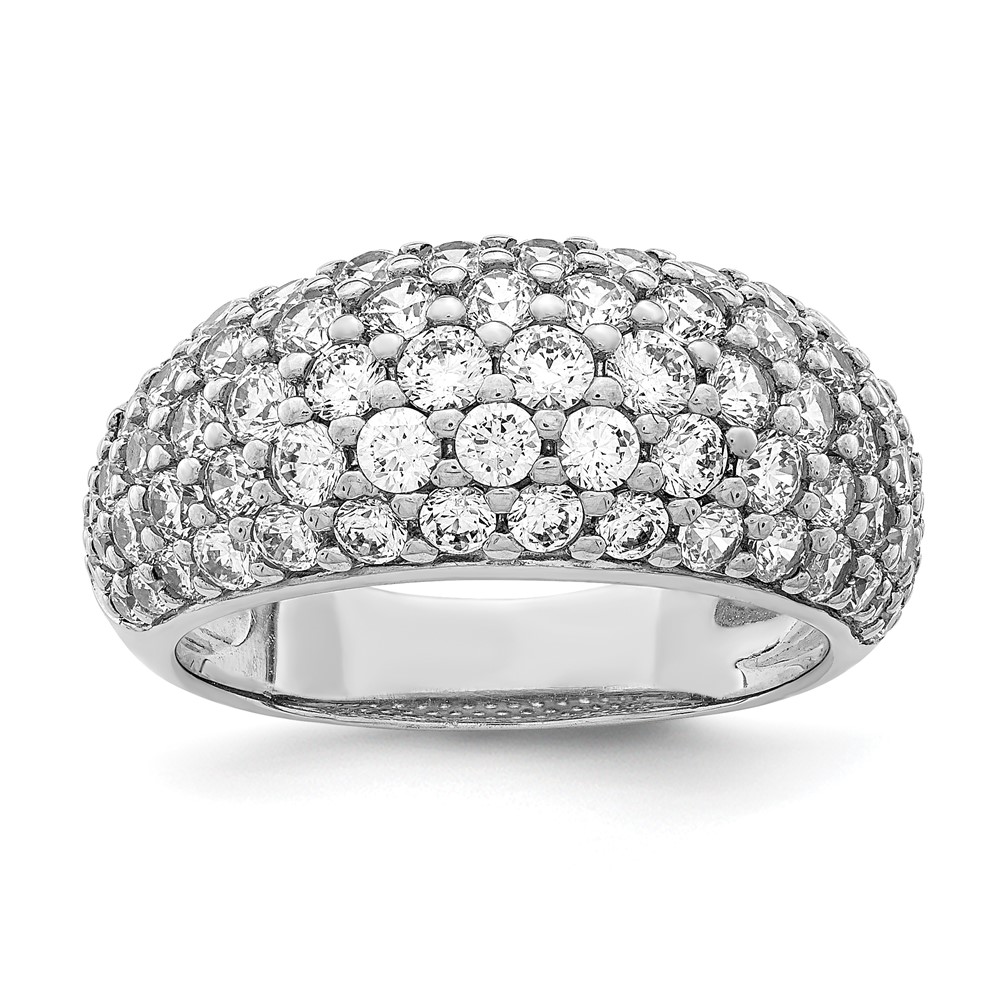 Sterling Silver Rhodium Plated CZ Ring
