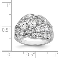 Sterling Silver Rhodium-plated Pear CZ Fancy Ring view 3