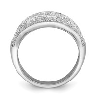 Sterling Silver Rhodium-plated Pave CZ Ring view 2