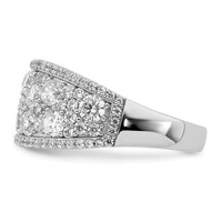 Sterling Silver Rhodium-plated Pave CZ Ring view 4
