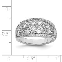 Sterling Silver Rhodium-plated Pave CZ Ring view 3