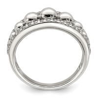 Sterling Silver CZ Ring with Beads view 2