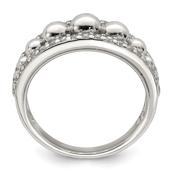 Sterling Silver CZ w/Beads Ring