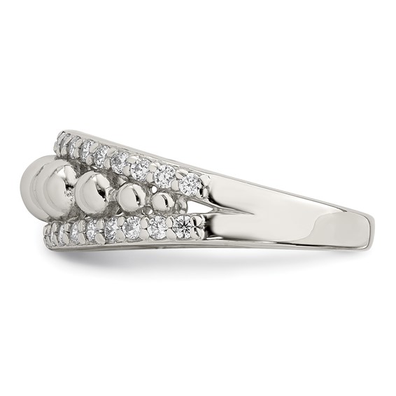 Sterling Silver CZ w/Beads Ring