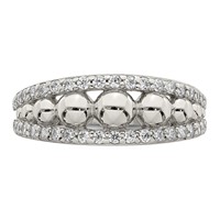 Sterling Silver CZ Ring with Beads view 5