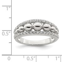 Sterling Silver CZ Ring with Beads view 3