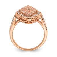 Sterling Silver Rose Gold-plated Imitation PinkSapphire CZ Ring view 2