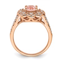 Sterling Silver Rose Gold-plated Imitation PinkSapphire CZ Ring view 2