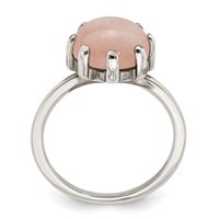Sterling Silver Rose-tone and Pink Chalcedony Stone Ring view 2