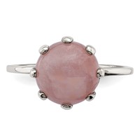 Sterling Silver Rose-tone and Pink Chalcedony Stone Ring view 4