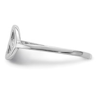 Sterling Silver Rhodium-plated Peace Sign Toe Ring view 3
