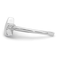 Sterling Silver Rhodium-plated Polished Star Toe Ring view 3