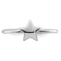 Sterling Silver Rhodium-plated Polished Star Toe Ring view 5