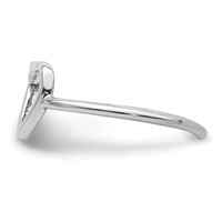 Sterling Silver Rhodium-plated Polished Heart Toe Ring view 3