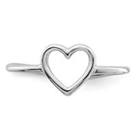 Sterling Silver Rhodium-plated Polished Heart Toe Ring view 5