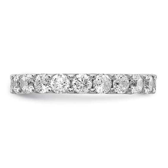 Sterling Shimmer Sterling Silver Rhodium-plated 3mm CZ 20 Stone Eternity Band