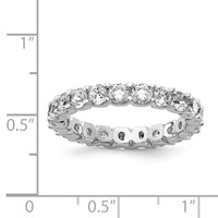 Sterling Shimmer Sterling Silver Rhodium-plated 3mm CZ 20 Stone Eternity Band view 3