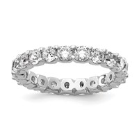Sterling Shimmer Sterling Silver Rhodium-plated 3mm CZ 20 Stone Eternity Band view 1