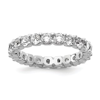 Sterling Shimmer Sterling Silver Rhodium-plated 3mm CZ 20 Stone Eternity Band