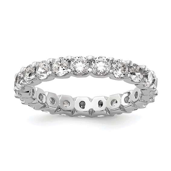 Sterling Shimmer Sterling Silver Rhodium-plated 3mm CZ 20 Stone Eternity Band