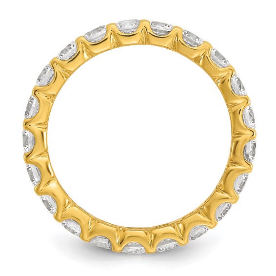 Sterling Shimmer Sterling Silver Gold-tone Flash Gold-plated 3mm CZ 20 Stone Eternity Band
