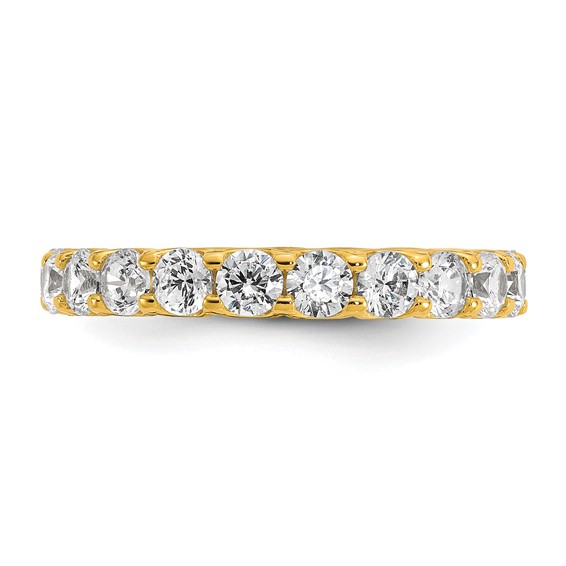 Sterling Shimmer Sterling Silver Gold-tone Flash Gold-plated 3mm CZ 20 Stone Eternity Band