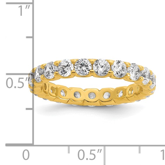 Sterling Shimmer Sterling Silver Gold-tone Flash Gold-plated 3mm CZ 20 Stone Eternity Band