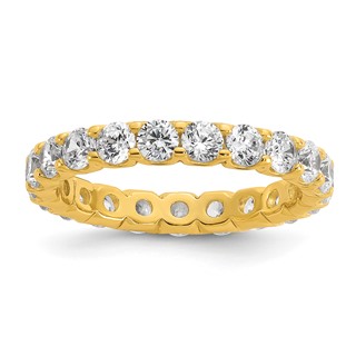 Sterling Shimmer Sterling Silver Gold-tone Flash Gold-plated 3mm CZ 20 Stone Eternity Band