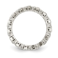 Sterling Shimmer Sterling Silver Rhodium-plated 45 Stone CZ Fancy Eternity Band view 2