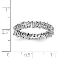 Sterling Shimmer Sterling Silver Rhodium-plated 45 Stone CZ Fancy Eternity Band view 3