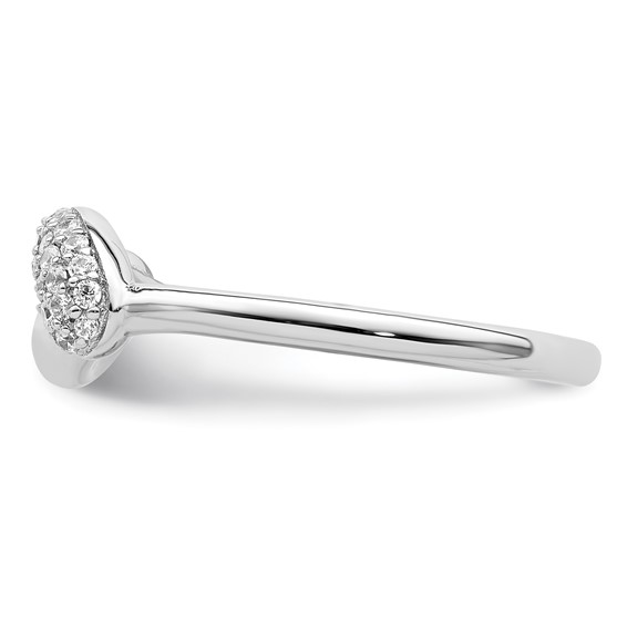 Sterling Silver Rhodium-plated CZ Fancy Ring