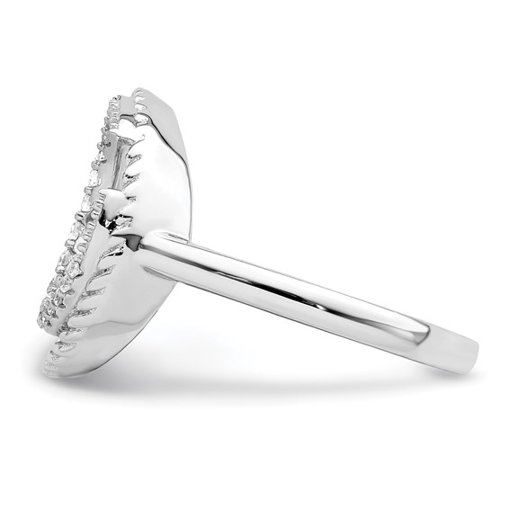 Sterling Silver Rhodium-plated CZ Circle Ring