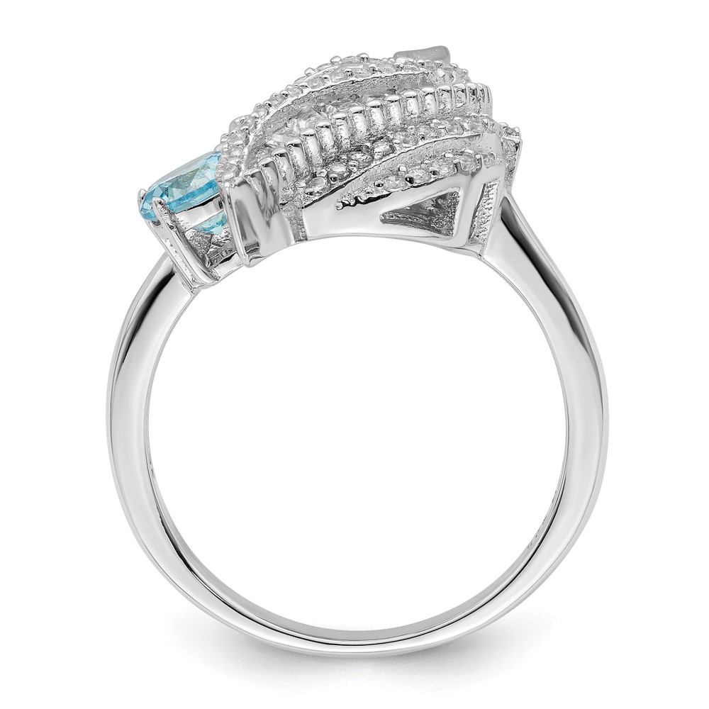 Sterling Silver Rhodium-plated Polished CZ Unicorn Ring (QR7221-6)
