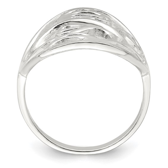 Sterling Silver Polished Wavy Design Ring