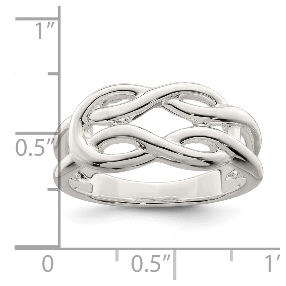 Sterling Silver Polished Celtic Knot Ring (QR7230-6)